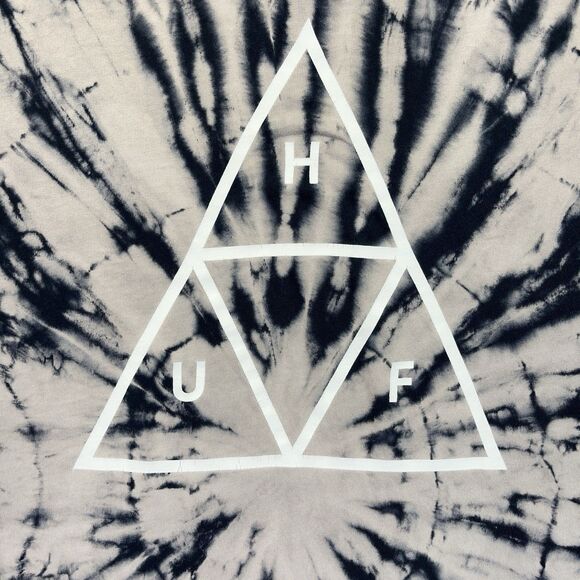 HUF Tie Dye T-Shirt Men’s Large Gray Black Streetwear Skate Graphic - Picture 6 of 10
